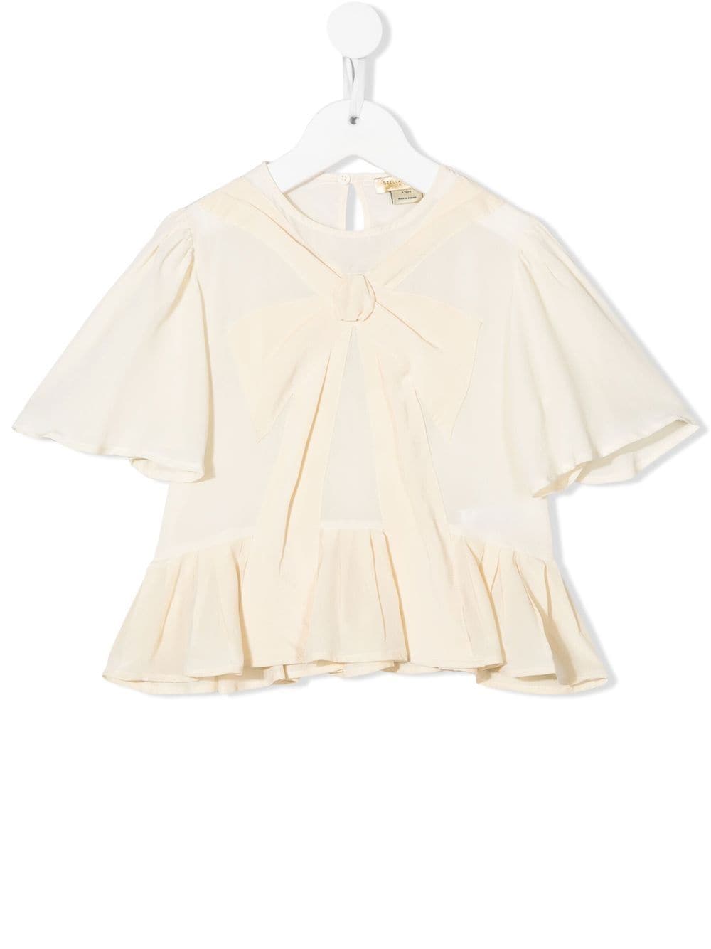 Stella McCartney Kids TEEN bow-detailk silk blouse - Neutrals von Stella McCartney Kids