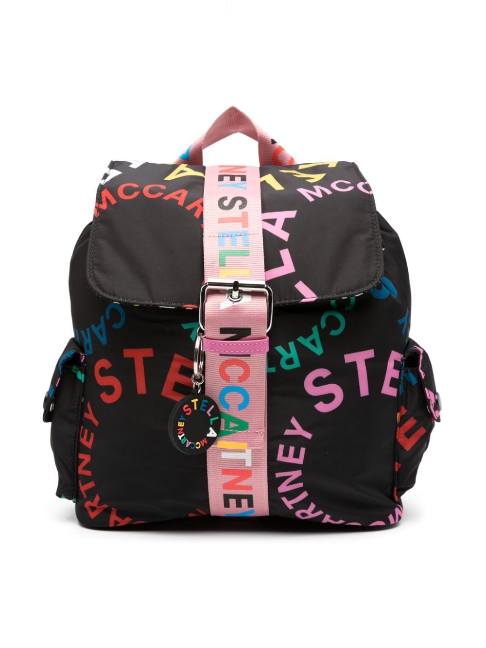 Stella McCartney Kids logo-print buckle backpack - Black von Stella McCartney Kids