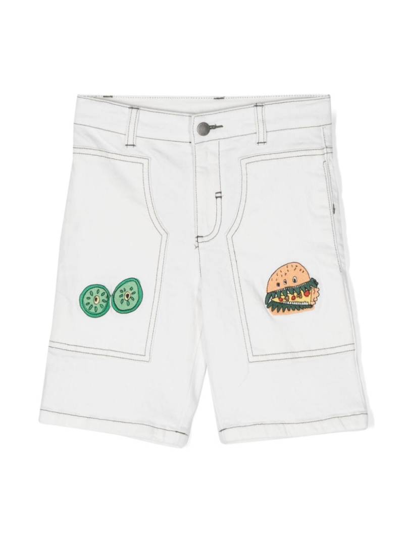 Stella McCartney Kids Veggie-embroidered denim shorts - Neutrals von Stella McCartney Kids