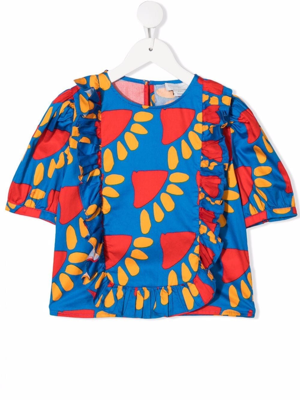 Stella McCartney Kids abstract-print ruffled blouse - Blue von Stella McCartney Kids
