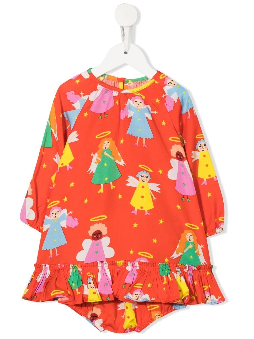 Stella McCartney Kids angel-print ruffled dress - Red von Stella McCartney Kids