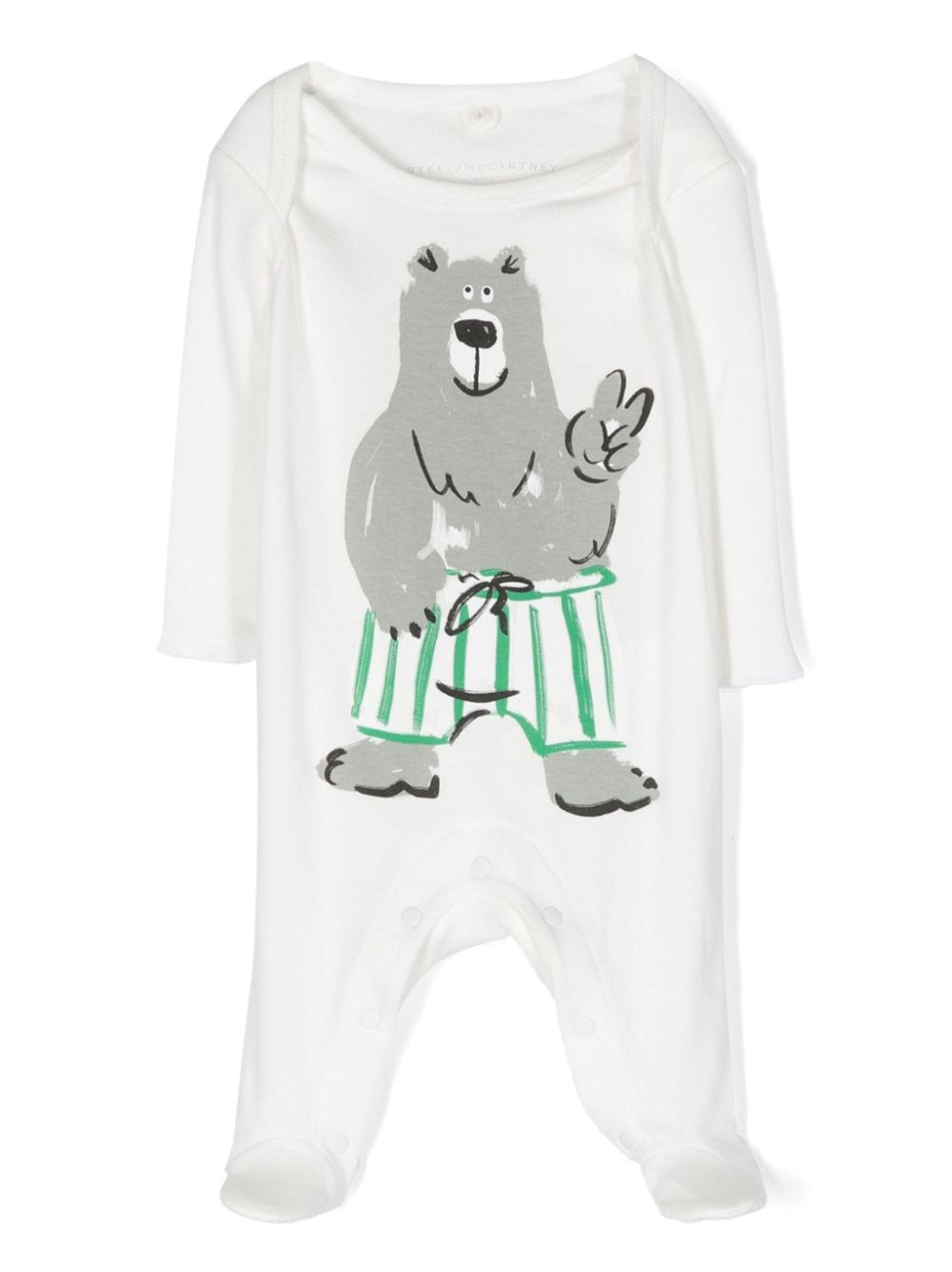 Stella McCartney Kids bear-print cotton pyjama - White von Stella McCartney Kids