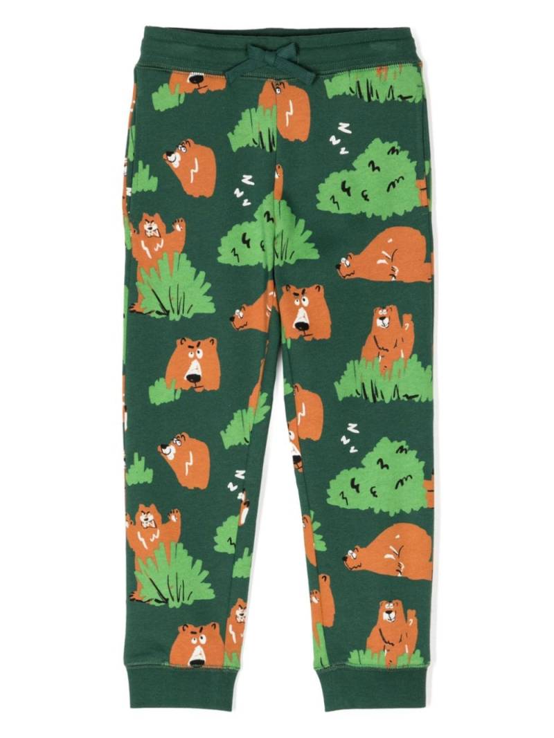 Stella McCartney Kids bear-print cotton trousers - Green von Stella McCartney Kids
