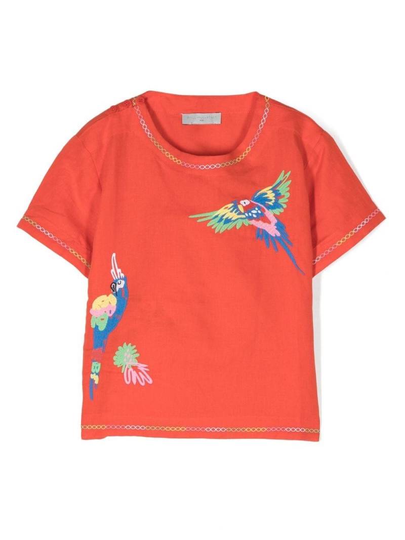 Stella McCartney Kids bird-print T-shirt - Red von Stella McCartney Kids