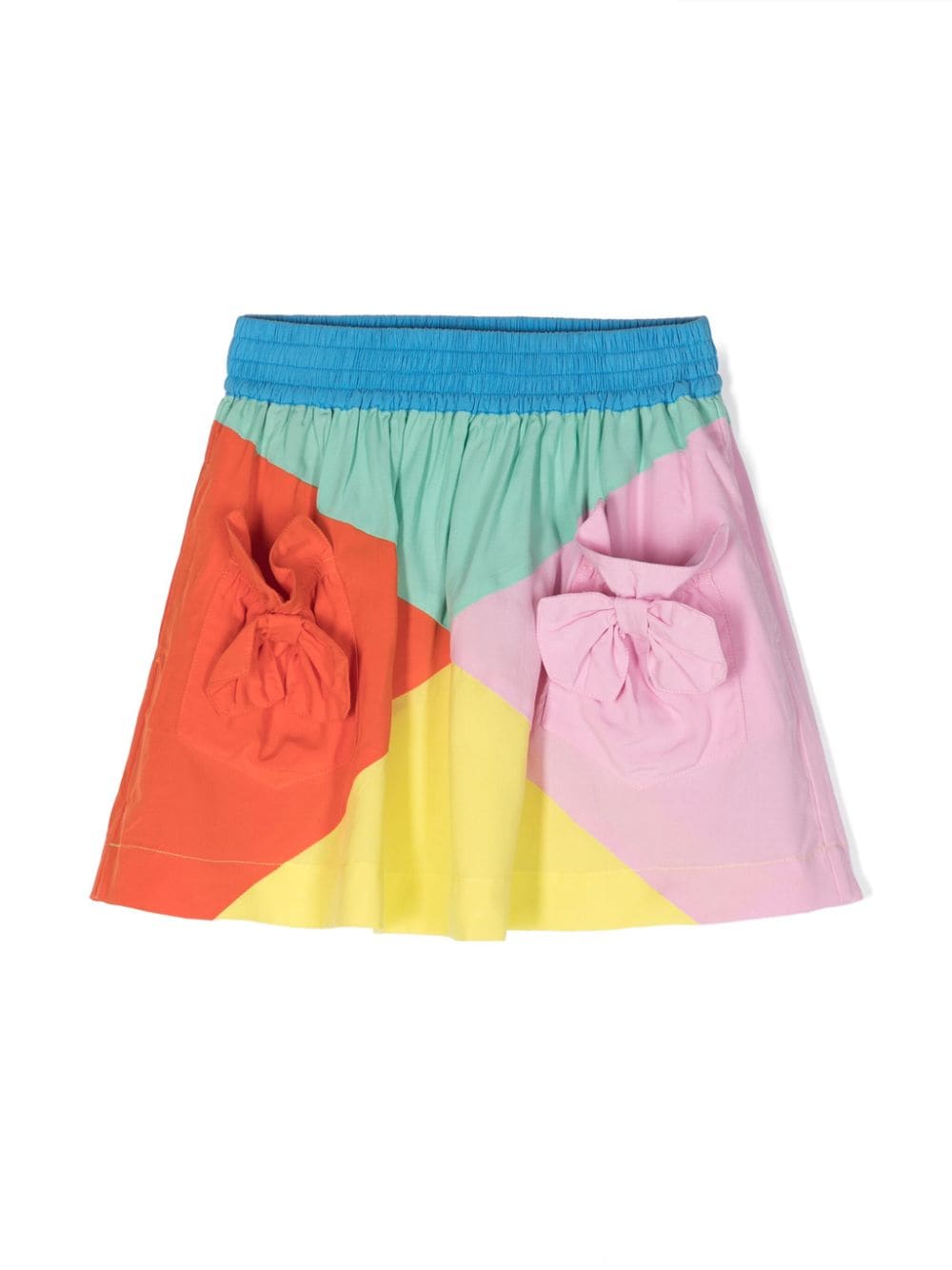 Stella McCartney Kids bow-detailing colour-block skirt - Blue von Stella McCartney Kids