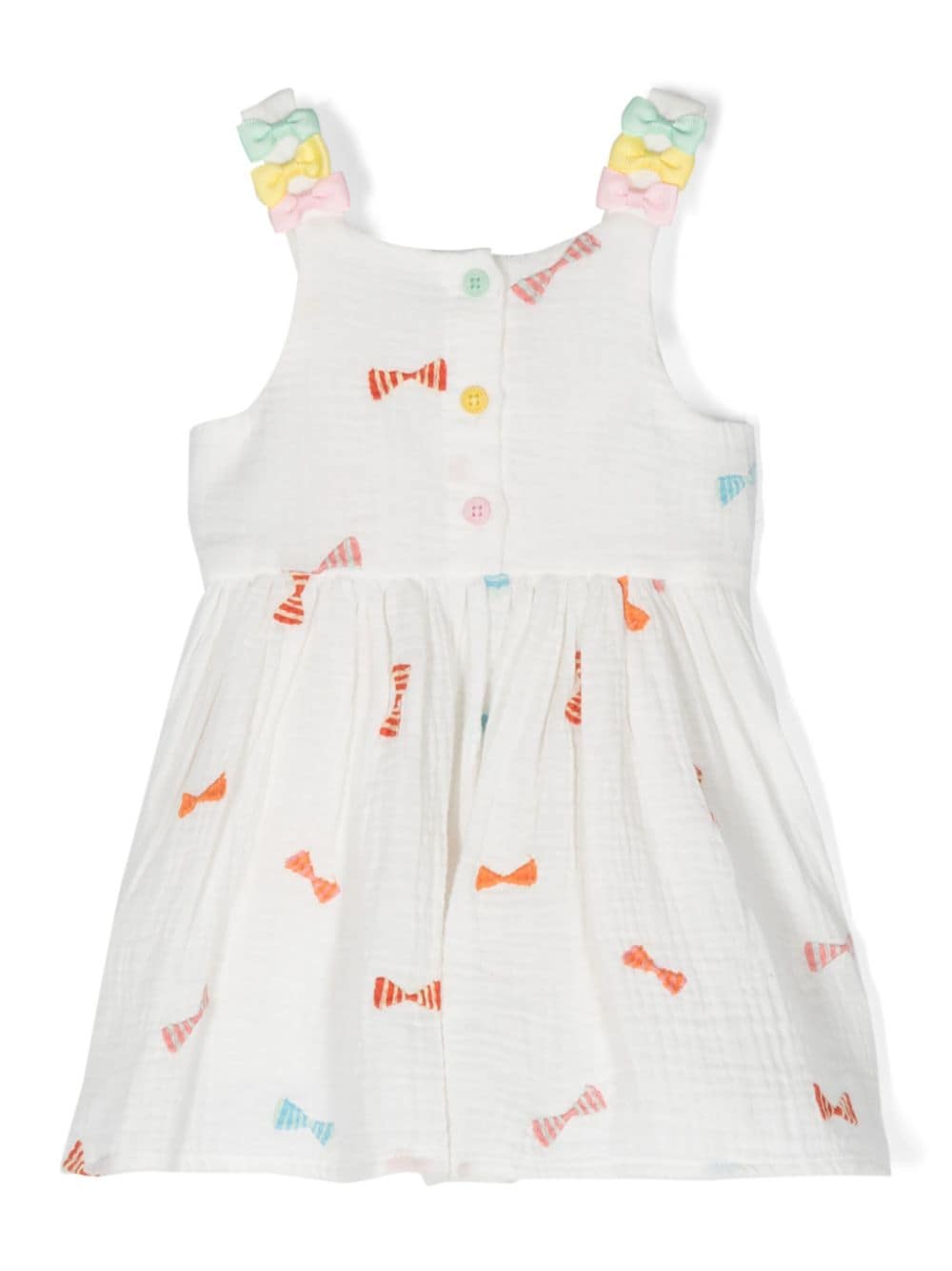 Stella McCartney Kids bow-embroidered mini dress - White von Stella McCartney Kids