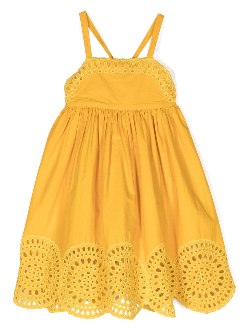 Stella McCartney Kids broderie-anglaise empire-line dress - Yellow von Stella McCartney Kids