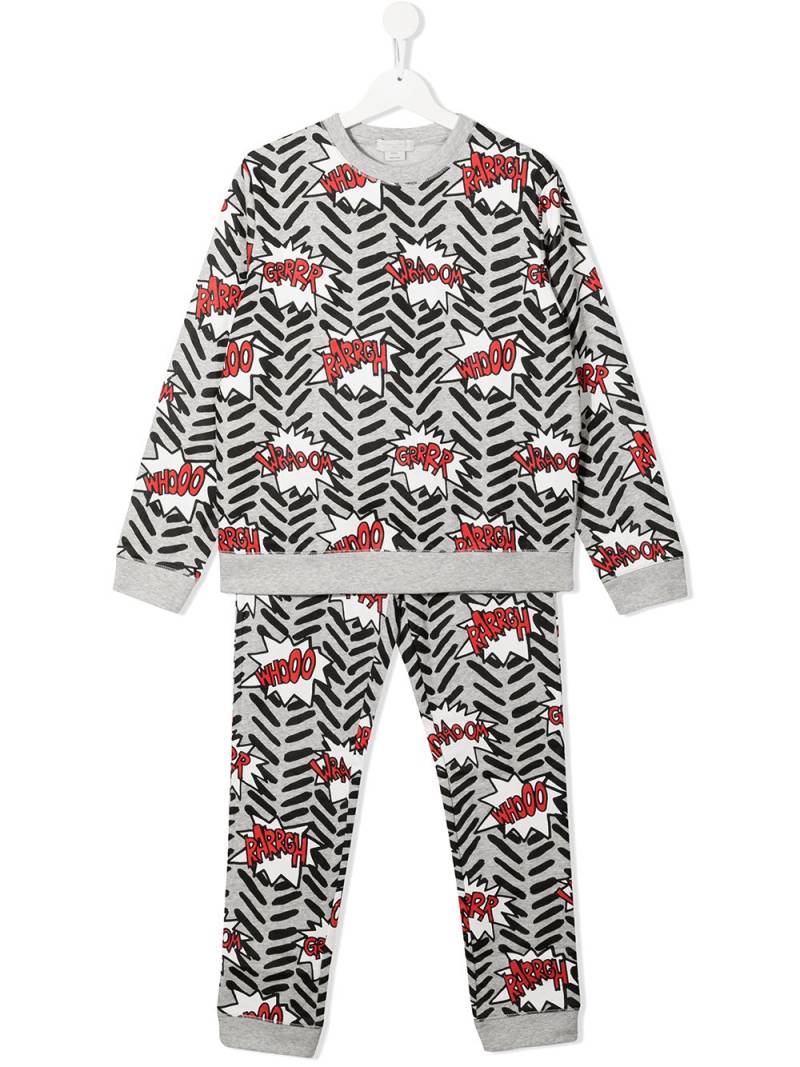 Stella McCartney Kids cartoon-print pyjama set - Grey von Stella McCartney Kids