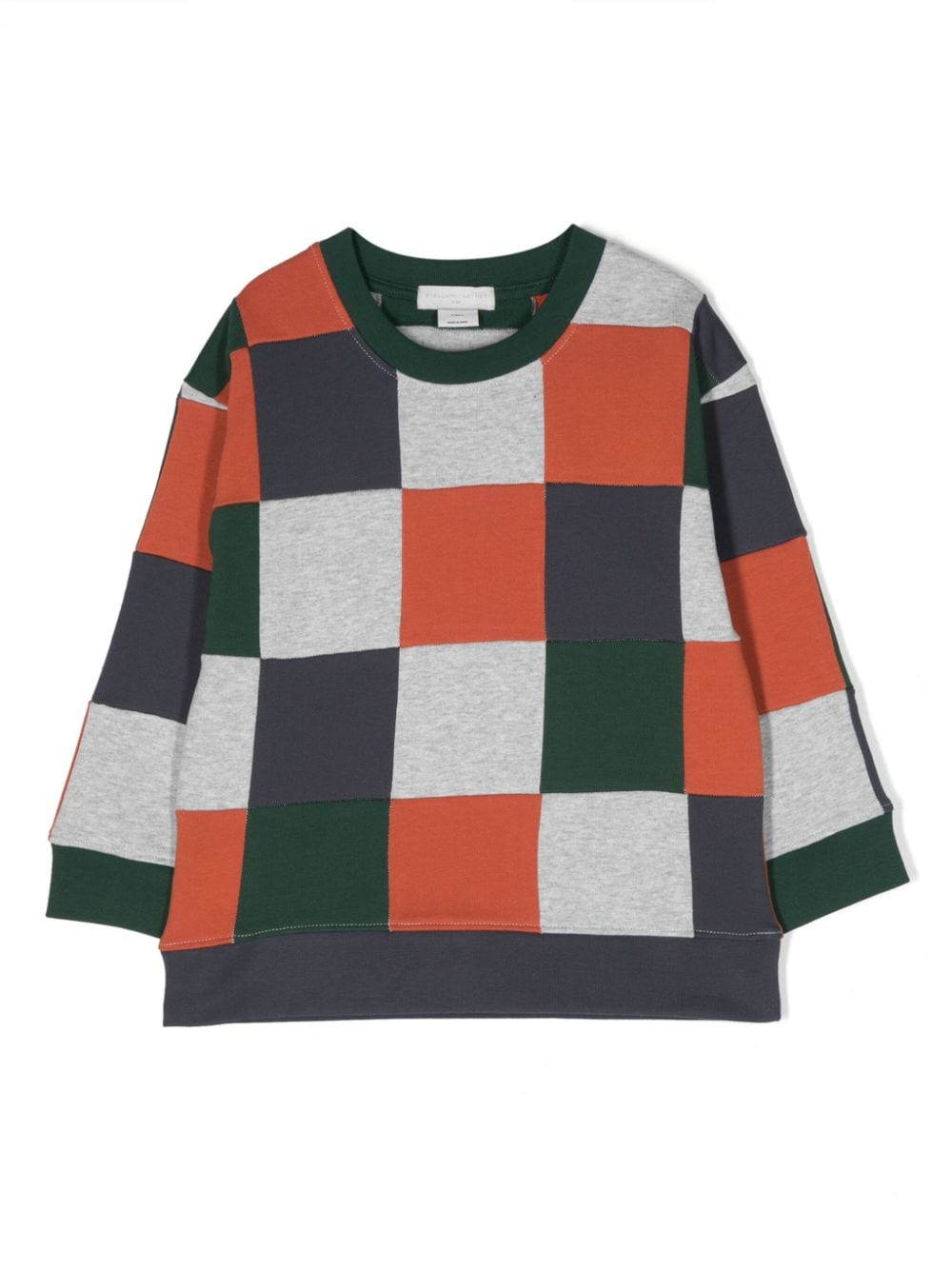 Stella McCartney Kids check-pattern cotton sweatshirt - Orange von Stella McCartney Kids