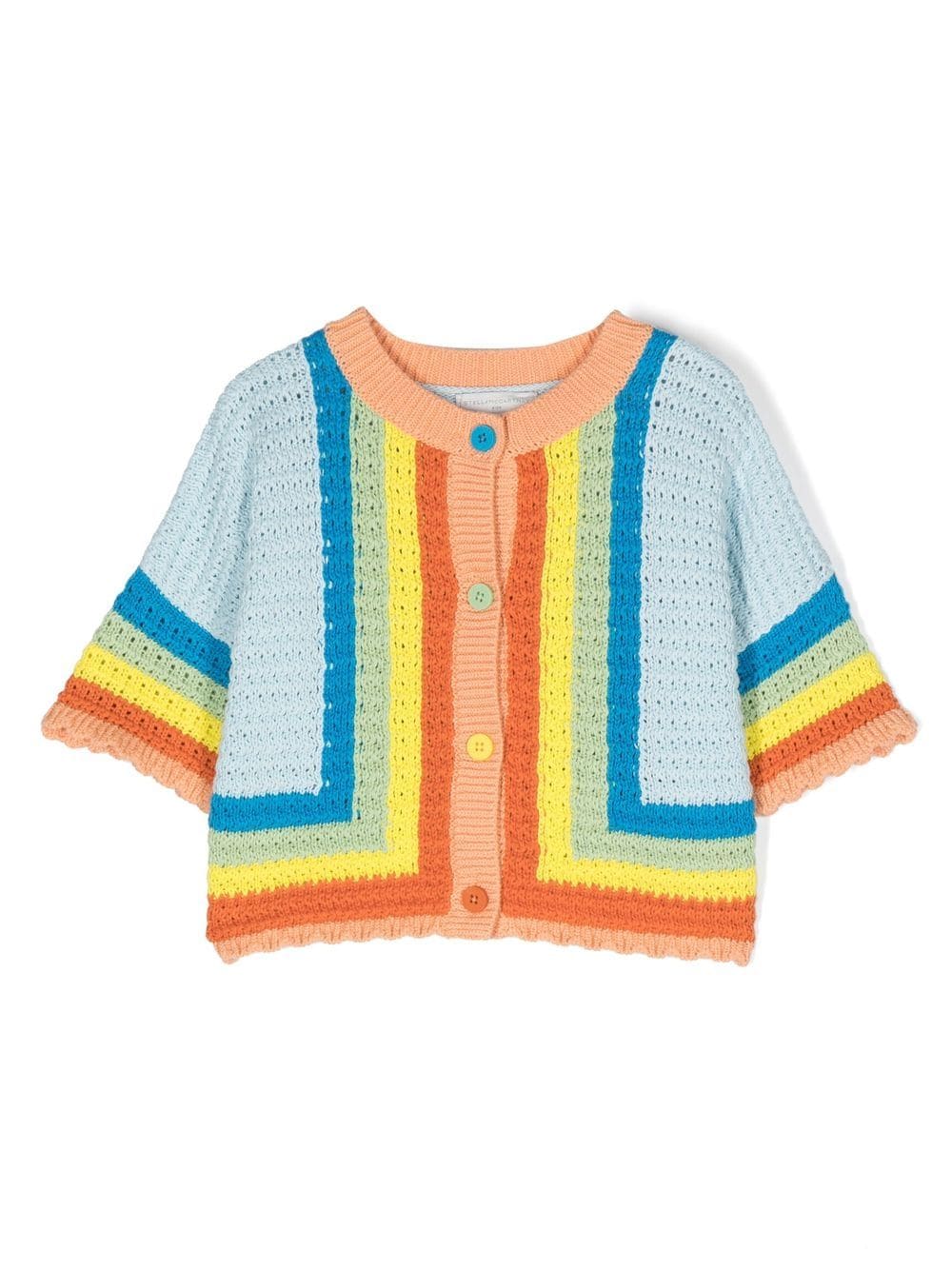 Stella McCartney Kids colour-block crochet-knit cardigan - Orange von Stella McCartney Kids