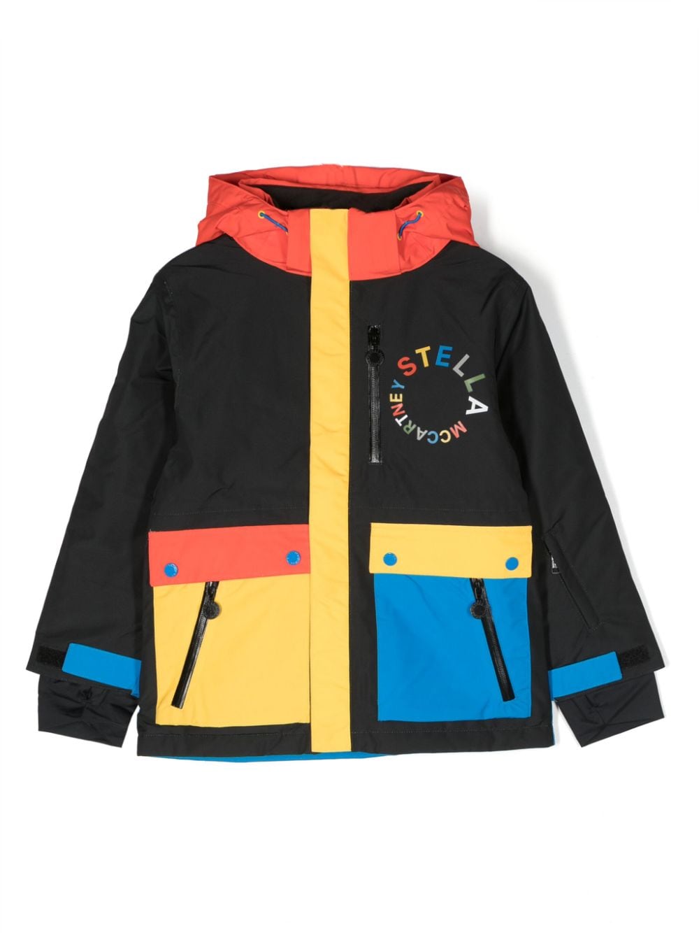 Stella McCartney Kids colour-block logo-print hooded jacket - Blue von Stella McCartney Kids