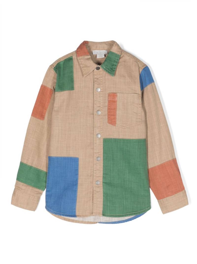 Stella McCartney Kids colour-block panelled cotton shirt - Neutrals von Stella McCartney Kids