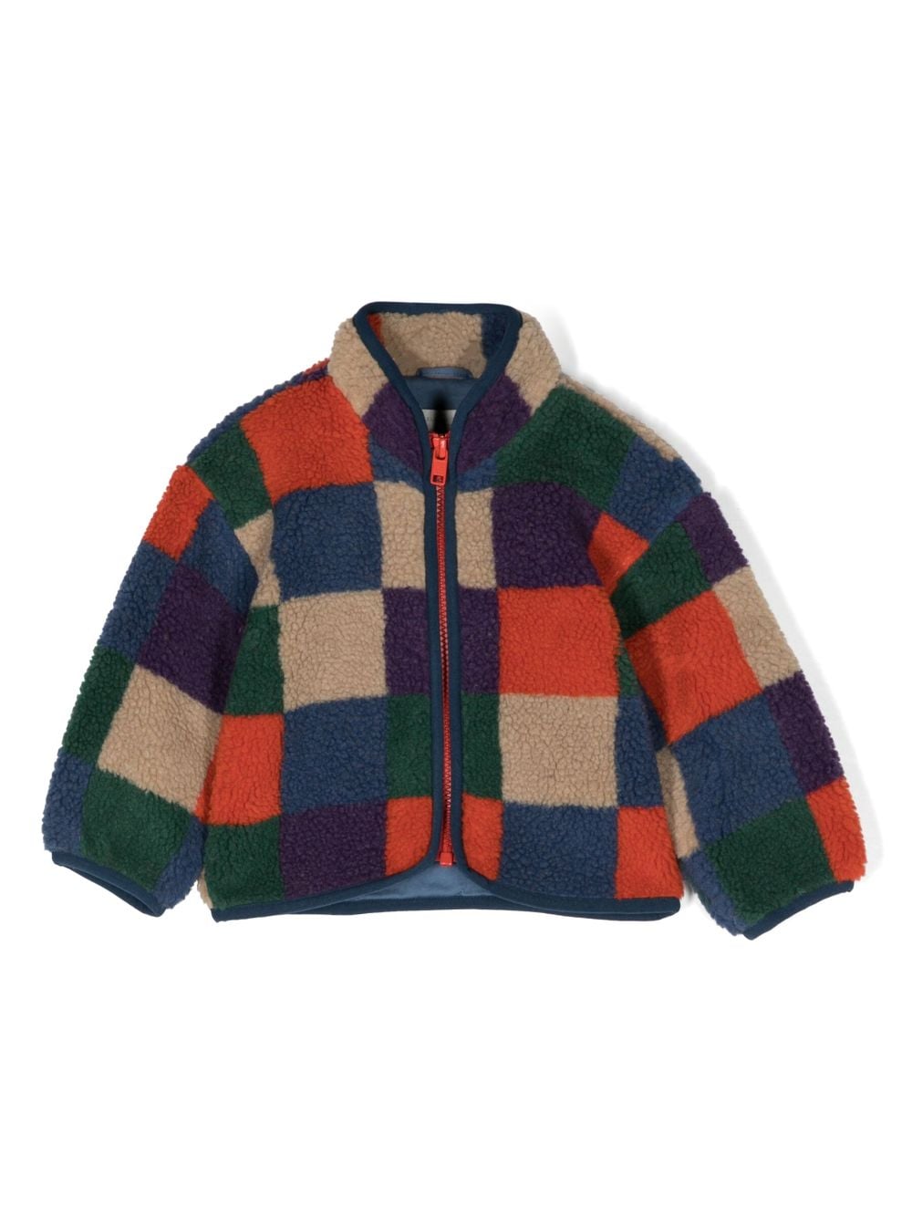 Stella McCartney Kids checkerboard-print zip-up jacket - Blue von Stella McCartney Kids