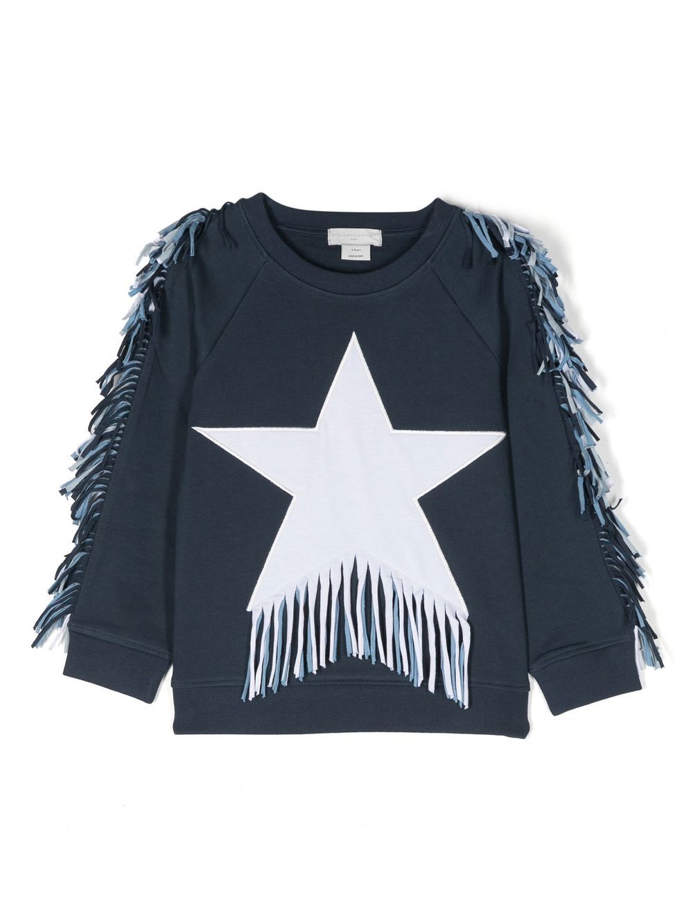 Stella McCartney Kids cotton star-print fringed sweatshirt - Blue von Stella McCartney Kids