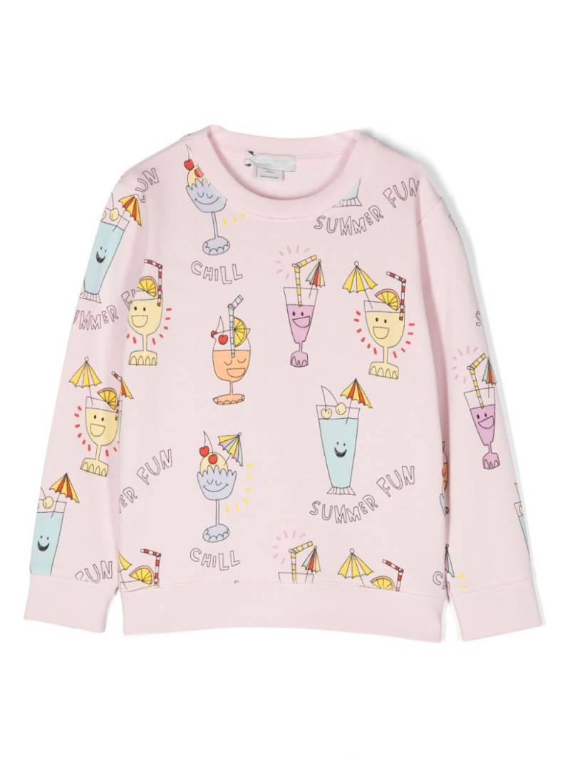 Stella McCartney Kids drink-print swetashirt - Pink von Stella McCartney Kids