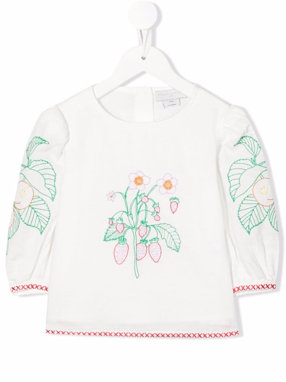 Stella McCartney Kids embroidered cotton blouse - White von Stella McCartney Kids