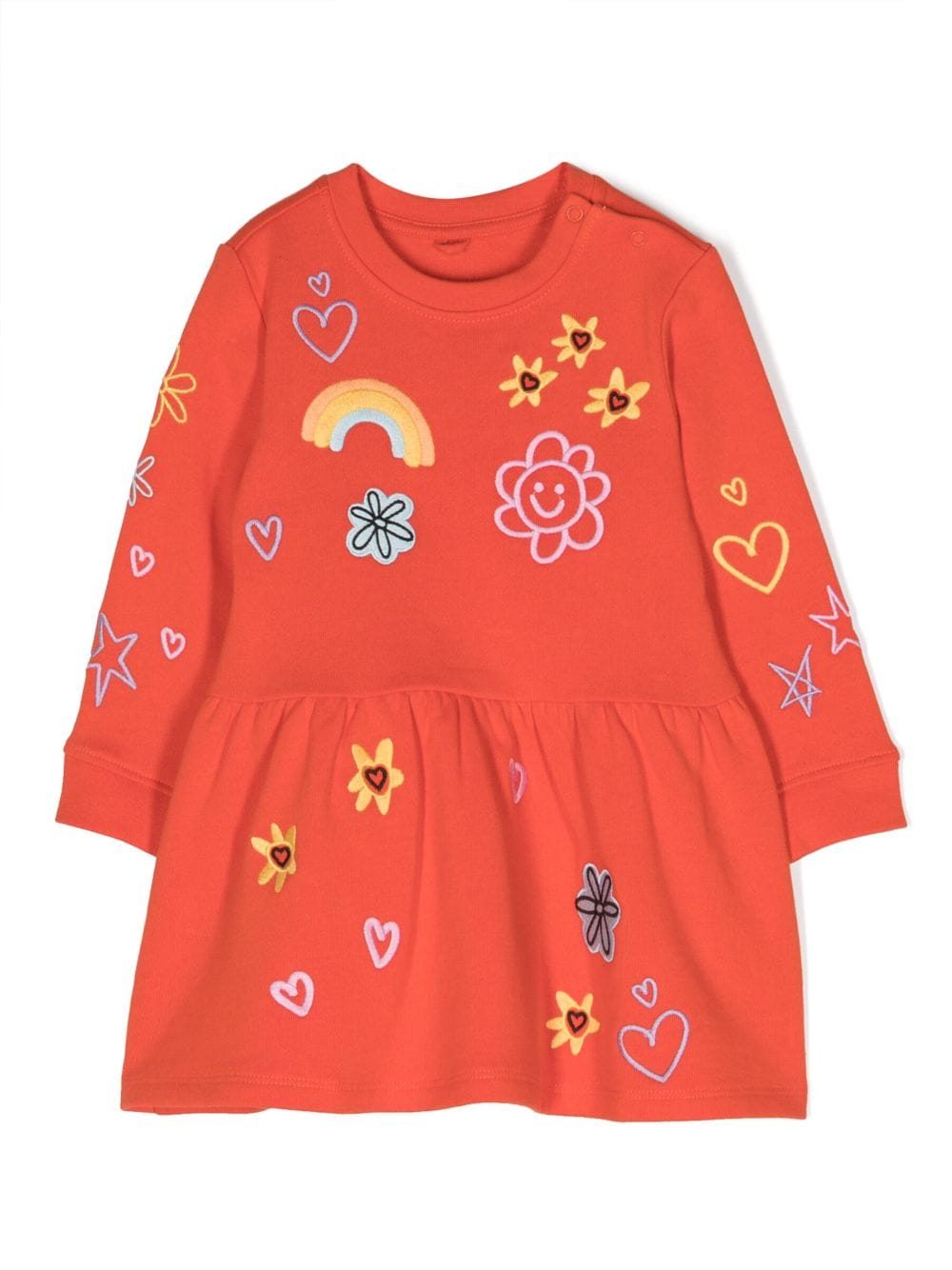 Stella McCartney Kids embroidered-design cotton dress - Orange von Stella McCartney Kids