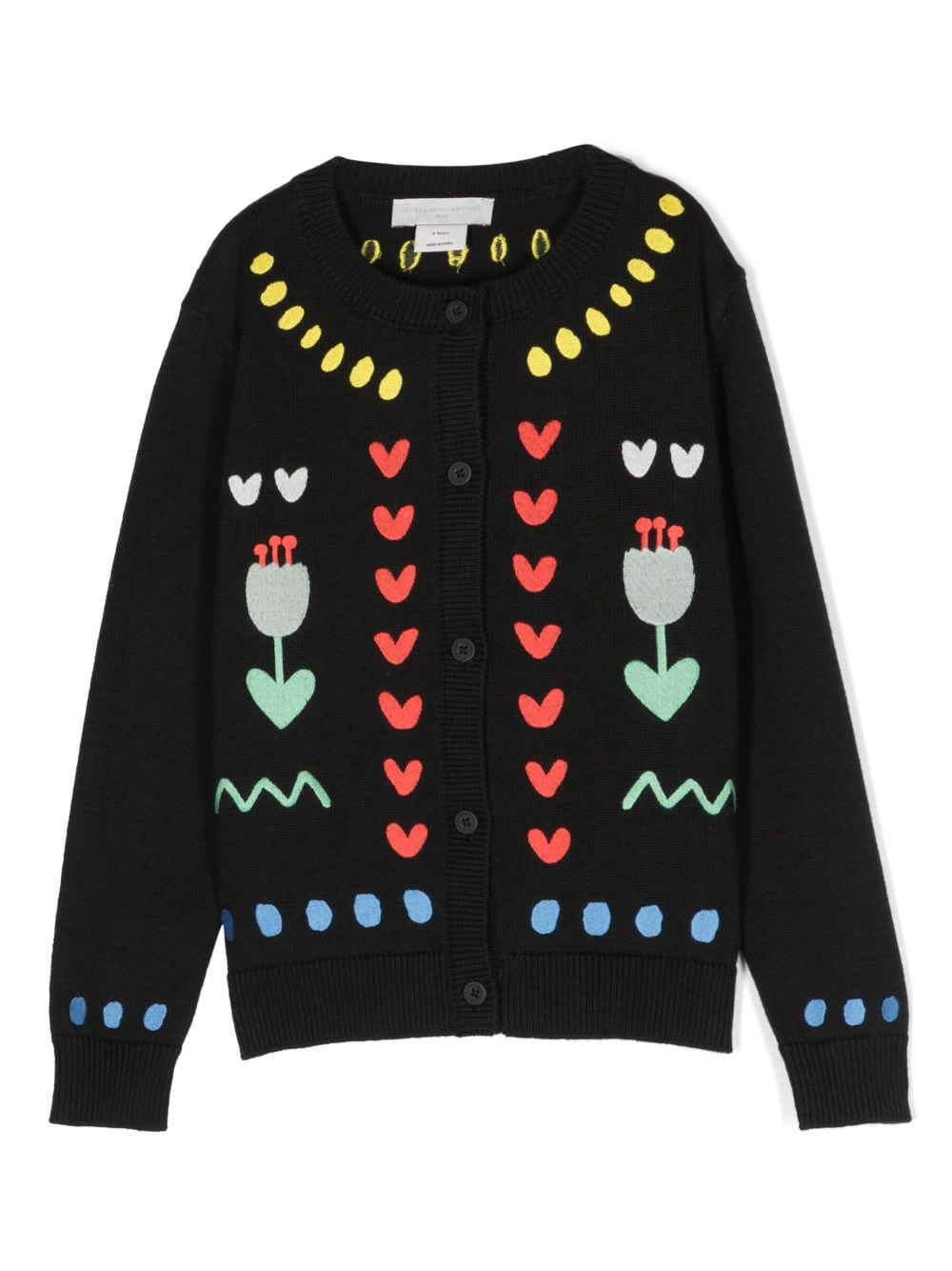 Stella McCartney Kids embroidered knitted cardigan - Black von Stella McCartney Kids