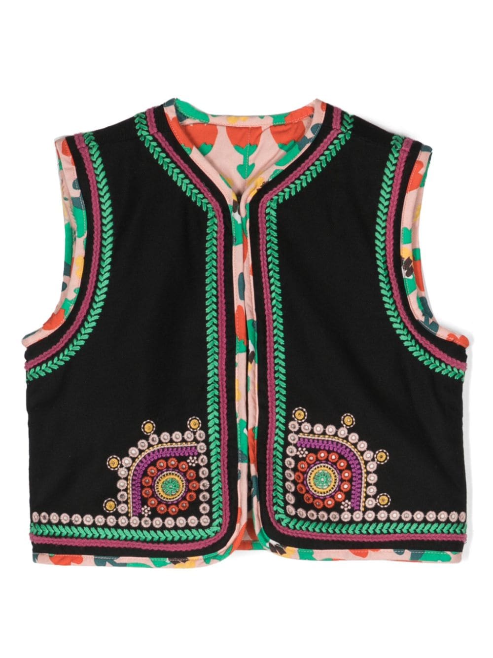 Stella McCartney Kids embroidered lyocell waistcoat - Black von Stella McCartney Kids