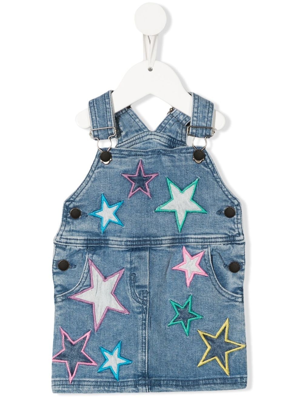 Stella McCartney Kids embroidered-star patch pinafore dress - Blue von Stella McCartney Kids