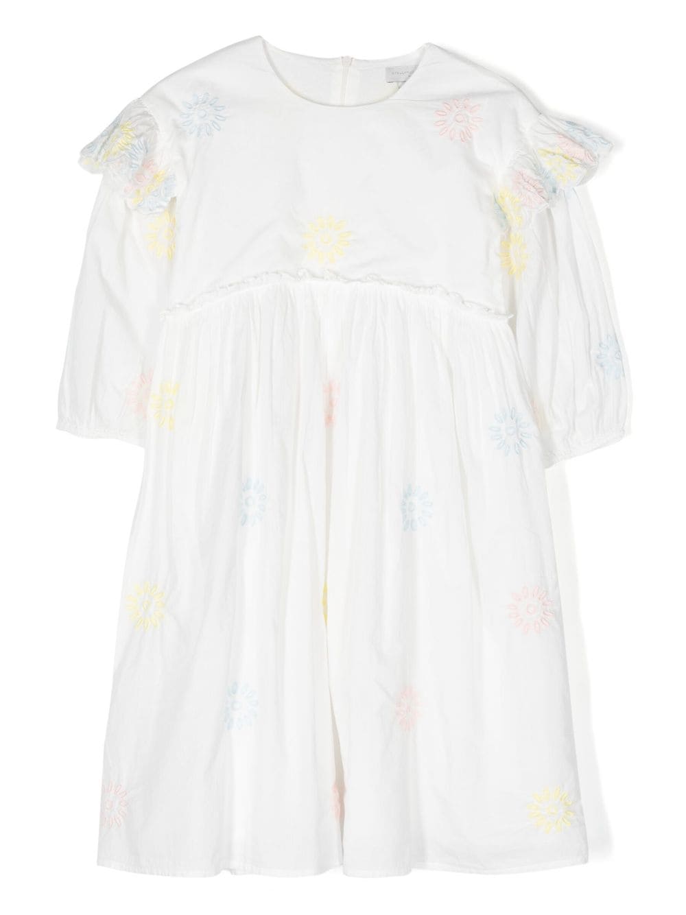 Stella McCartney Kids floral-embroidered cotton dress - White von Stella McCartney Kids