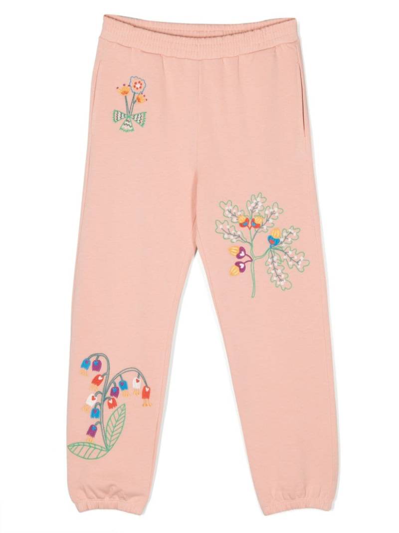Stella McCartney Kids floral-embroidered cotton track pants - Pink von Stella McCartney Kids