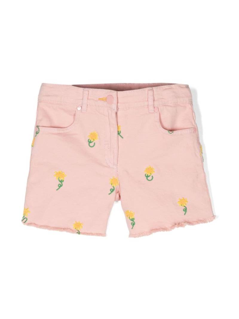 Stella McCartney Kids floral-embroidered denim shorts - Pink von Stella McCartney Kids