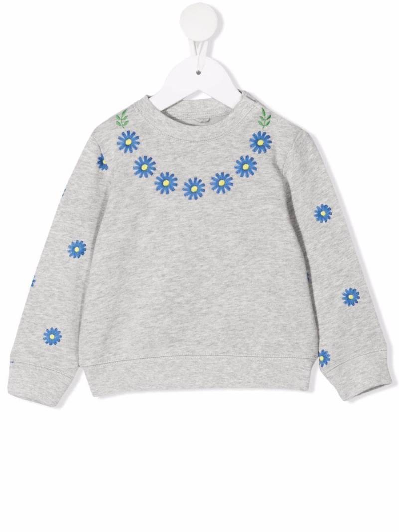 Stella McCartney Kids floral-embroidered sweatshirt - Grey von Stella McCartney Kids