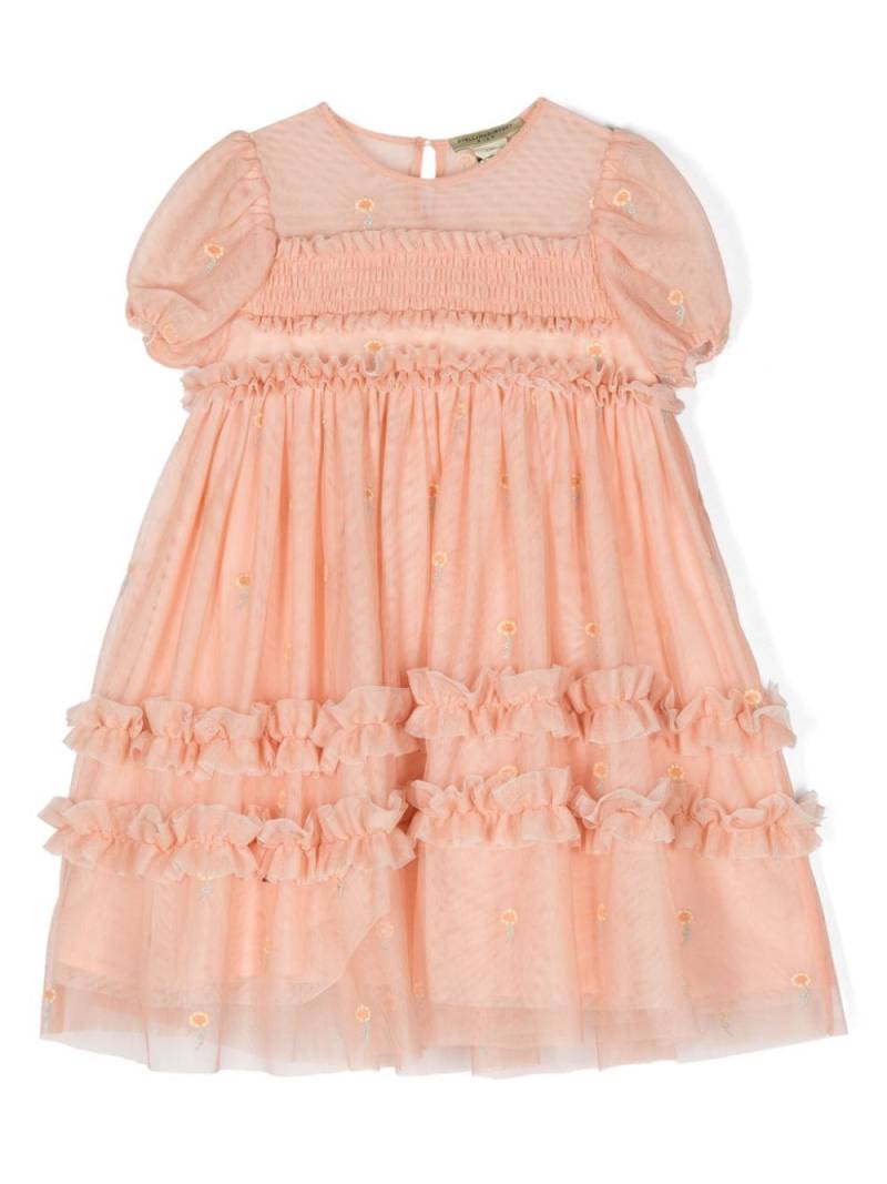 Stella McCartney Kids floral-embroidered tulle dress - Orange von Stella McCartney Kids