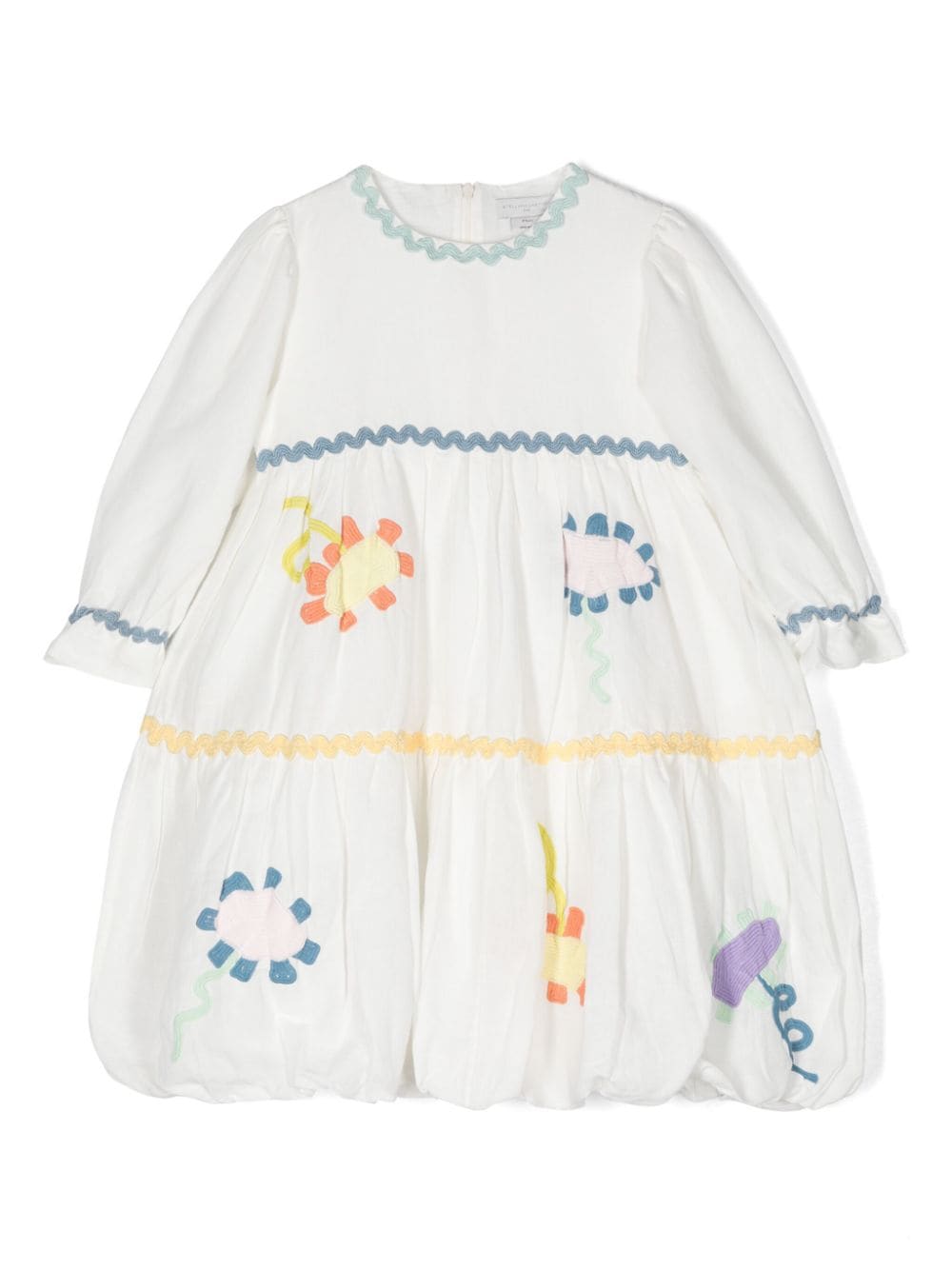 Stella McCartney Kids floral-embroidery linen cotton dress - White von Stella McCartney Kids