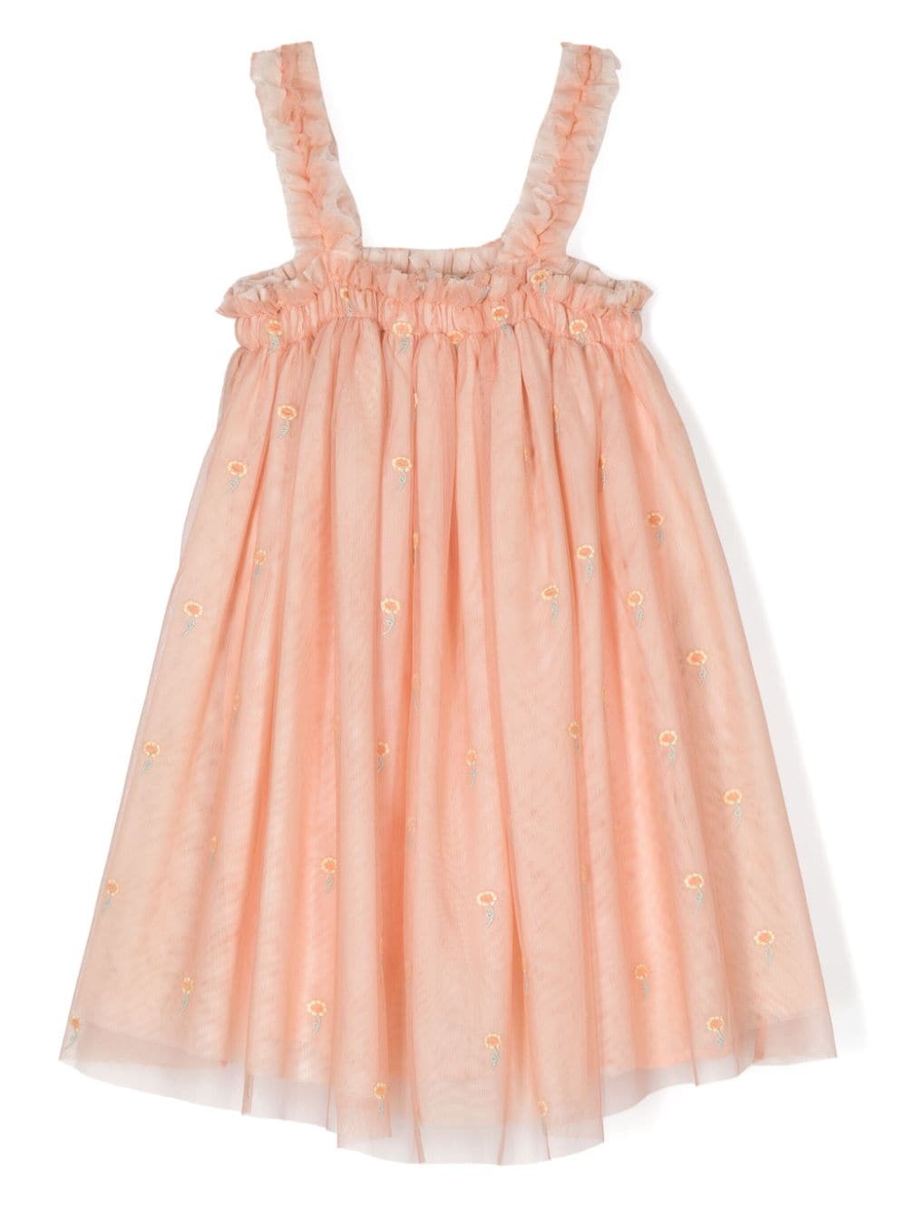 Stella McCartney Kids floral-embroidery mesh dress - Pink von Stella McCartney Kids