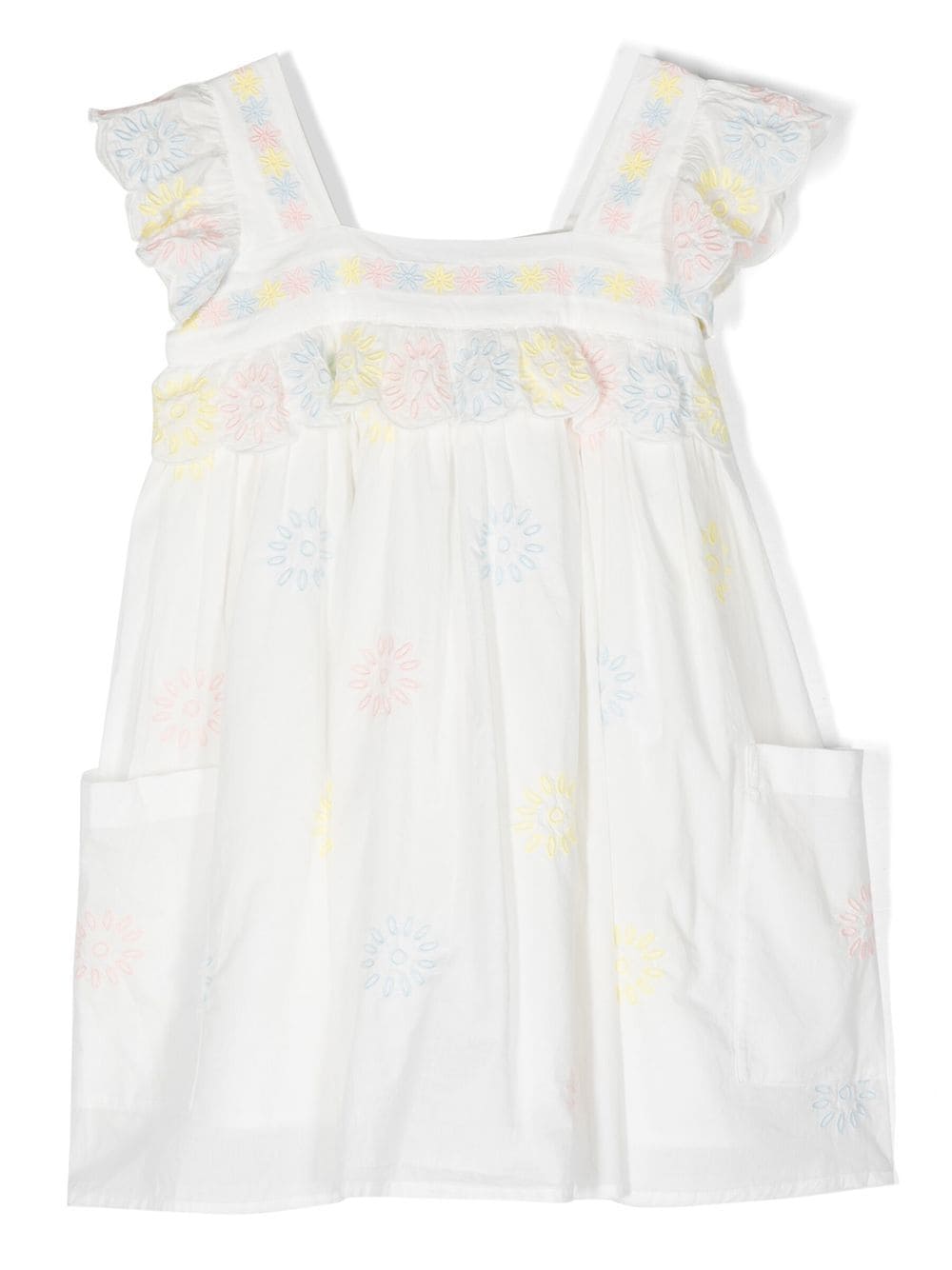 Stella McCartney Kids floral-embroidery sleeveless dress - White von Stella McCartney Kids