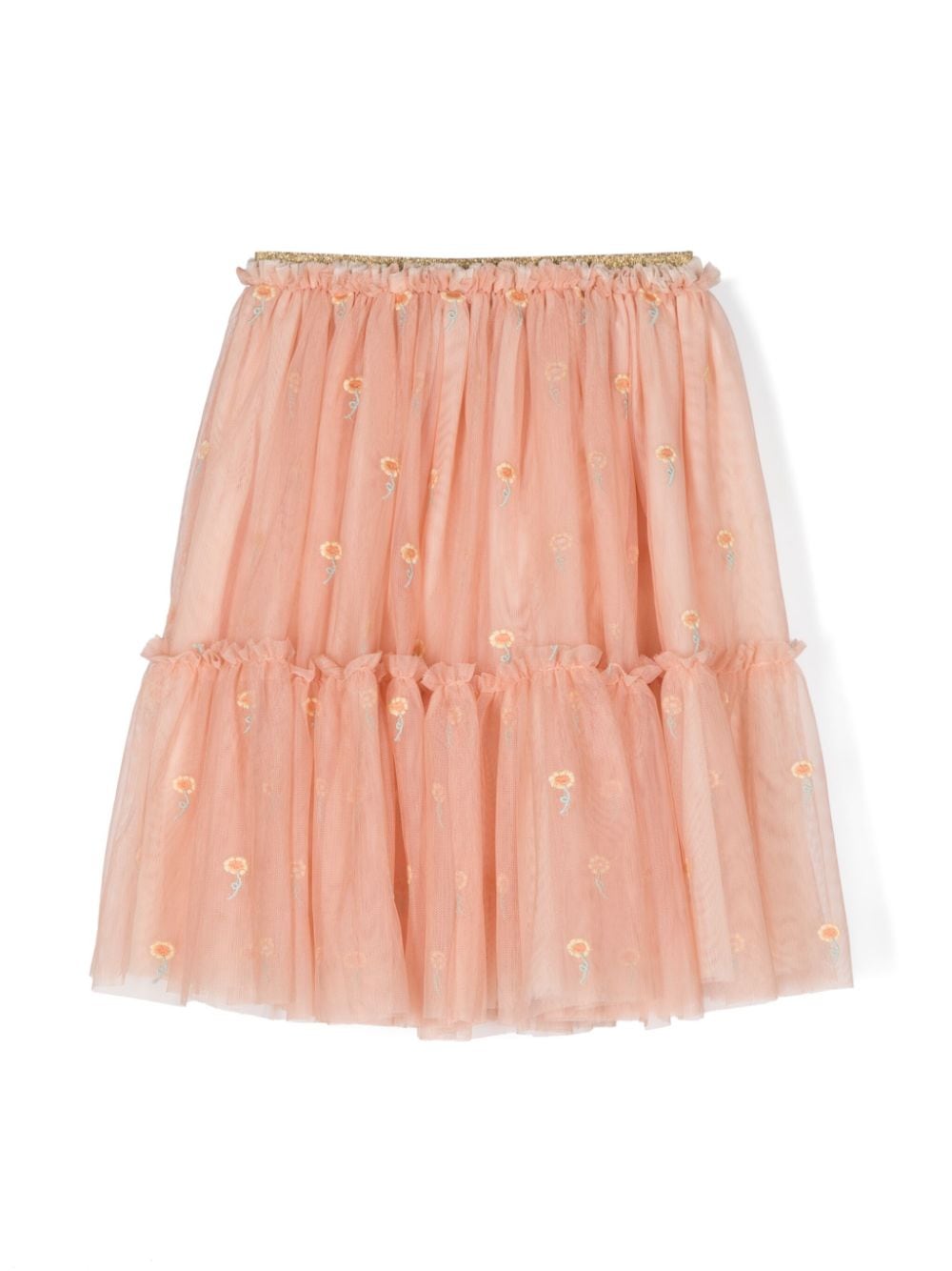 Stella McCartney Kids floral-embroidery tulle skirt - Orange von Stella McCartney Kids