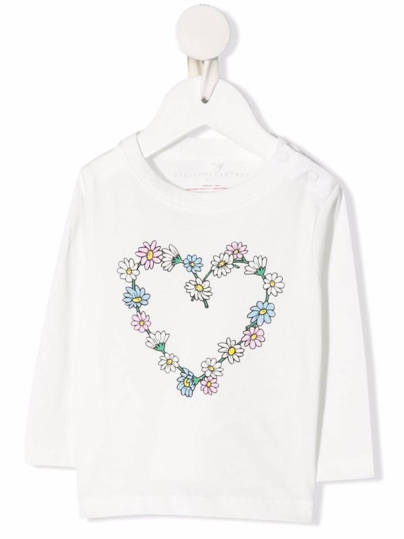 Stella McCartney Kids floral heart cotton sweatshirt - White von Stella McCartney Kids
