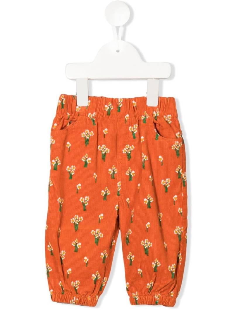 Stella McCartney Kids floral-print corduroy trousers - Orange von Stella McCartney Kids