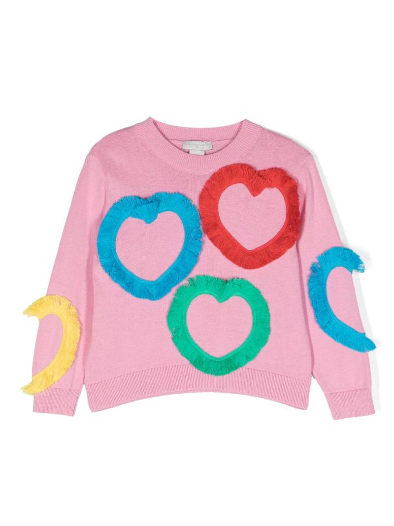 Stella McCartney Kids frayed-detail knitted jumper - Pink von Stella McCartney Kids