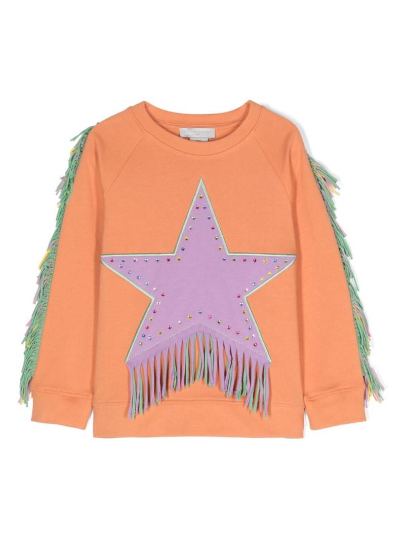 Stella McCartney Kids fringed organic-cotton sweatshirt - Orange von Stella McCartney Kids