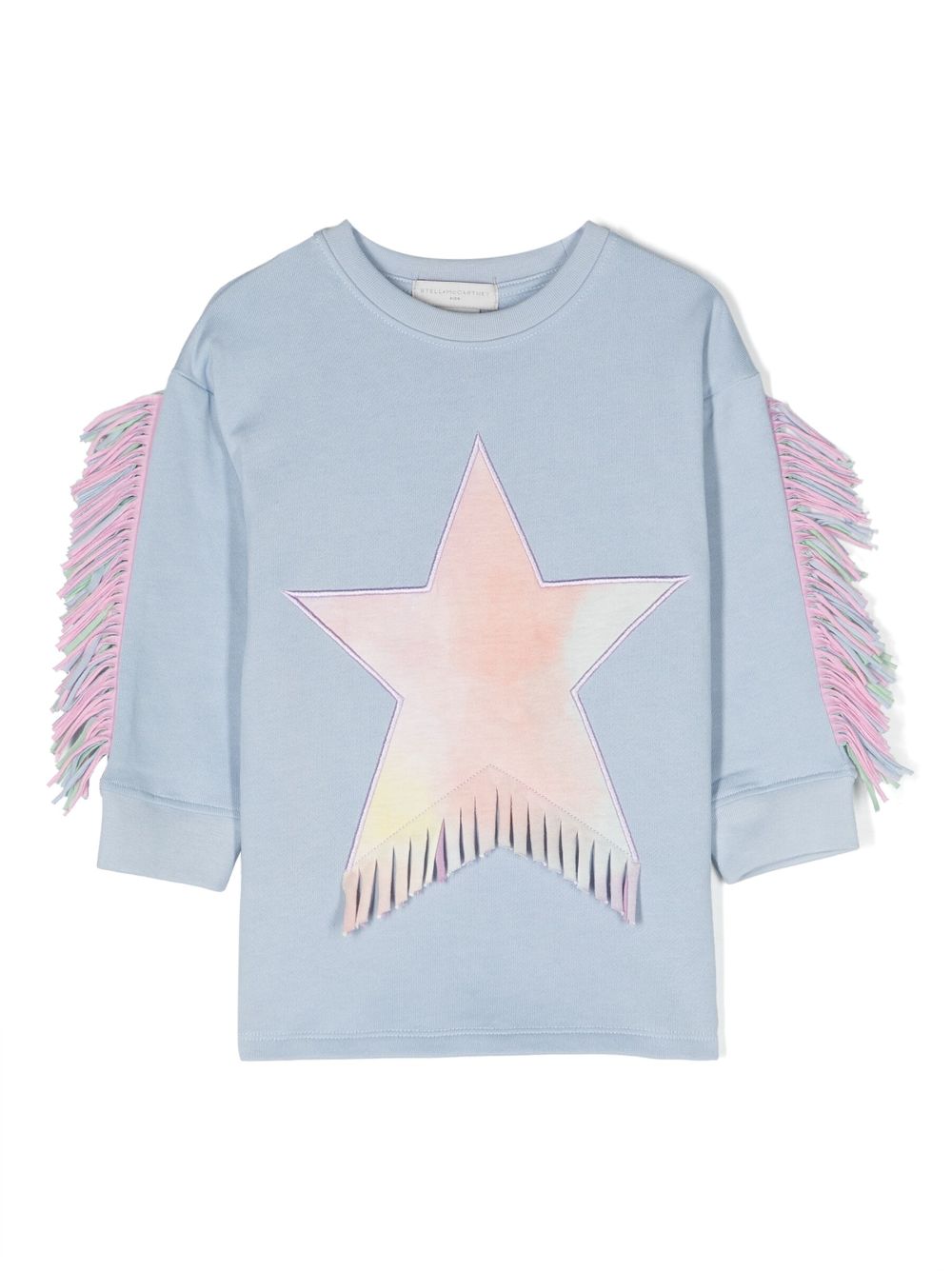 Stella McCartney Kids fringed star-patch sweatshirt - Blue von Stella McCartney Kids