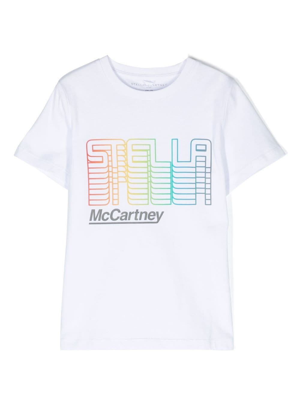 Stella McCartney Kids gradient logo-print T-shirt - White von Stella McCartney Kids