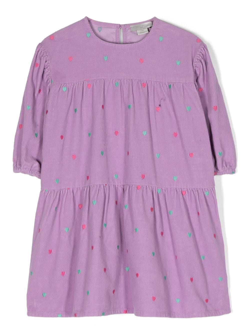 Stella McCartney Kids heart-motif corduroy dress - Purple von Stella McCartney Kids