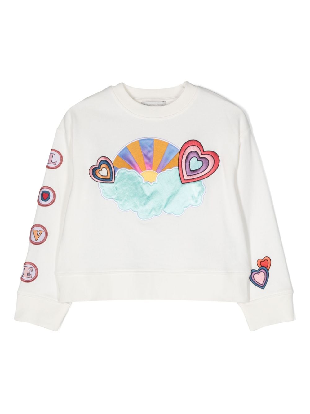 Stella McCartney Kids heart-motif cotton sweatshirt - White von Stella McCartney Kids