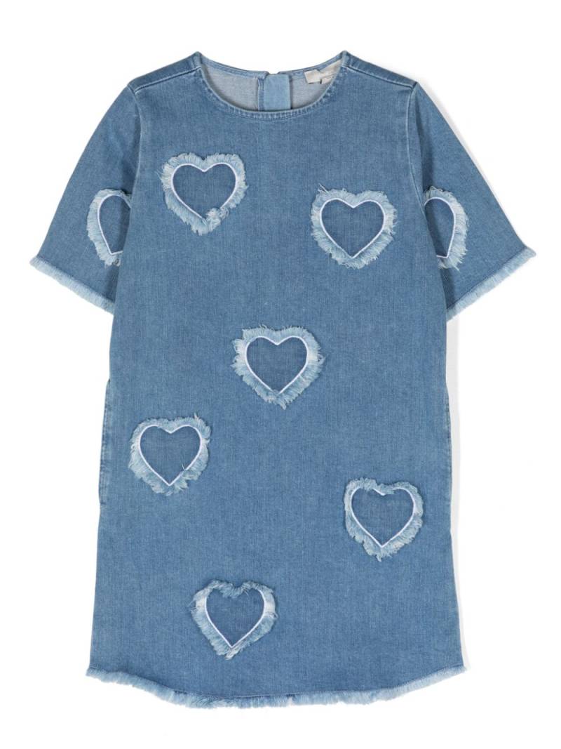 Stella McCartney Kids heart-patch denim midi dress - Blue von Stella McCartney Kids