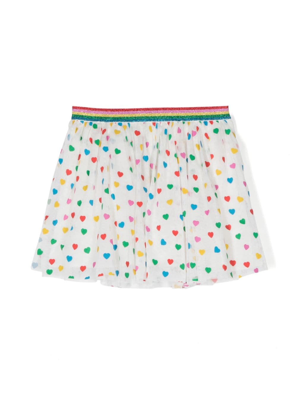 Stella McCartney Kids heart-pattern tulle miniskirt - White von Stella McCartney Kids