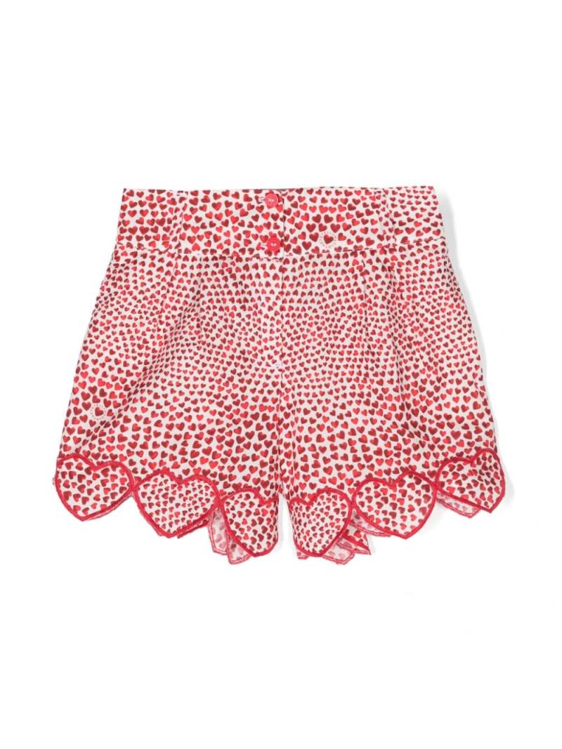 Stella McCartney Kids heart-print cotton shorts - Red von Stella McCartney Kids