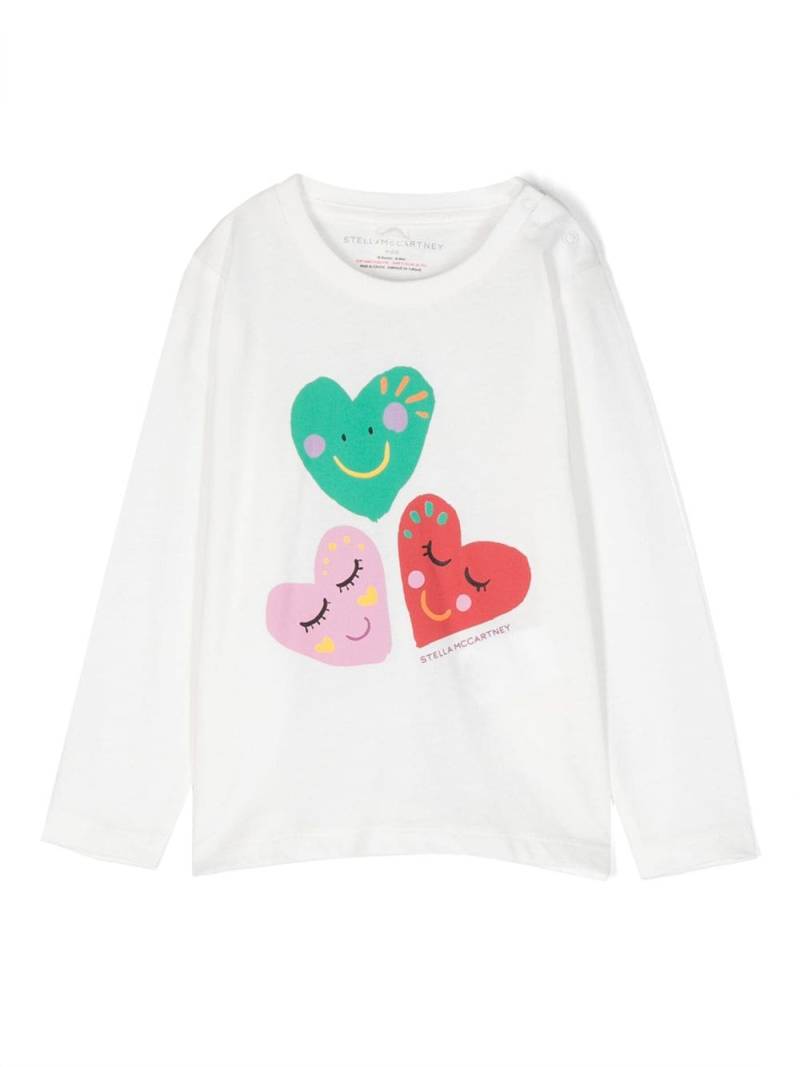 Stella McCartney Kids heart-print long-sleeve T-shirt - White von Stella McCartney Kids