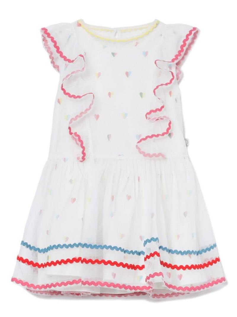 Stella McCartney Kids heart-print ruffled dress - White von Stella McCartney Kids