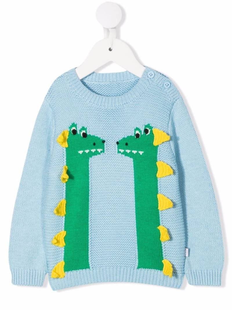 Stella McCartney Kids intarsia-knit chunky jumper - Blue von Stella McCartney Kids