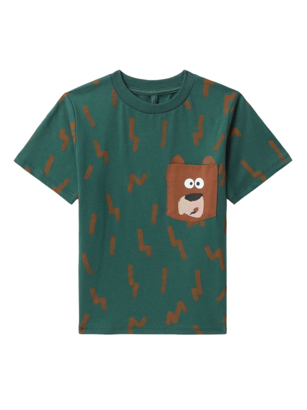 Stella McCartney Kids lightning bolt-print organic cotton T-shirt - Green von Stella McCartney Kids