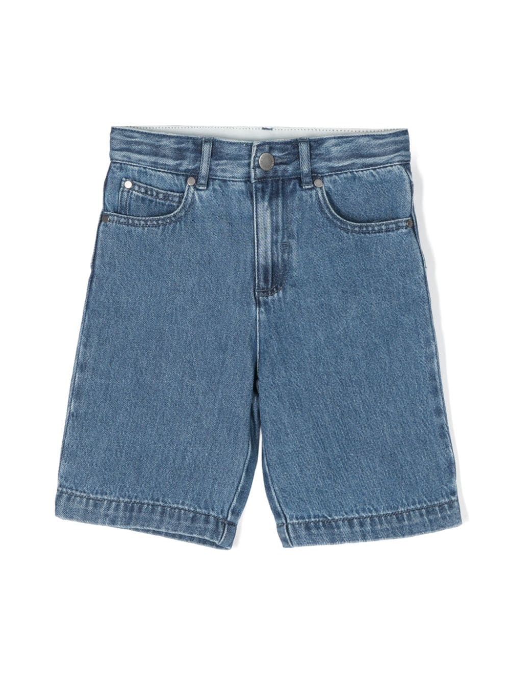 Stella McCartney Kids logo-appliqué denim shorts - Blue von Stella McCartney Kids