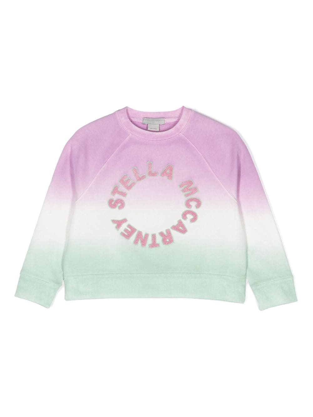 Stella McCartney Kids logo-appliqué gradient sweatshirt - Green von Stella McCartney Kids